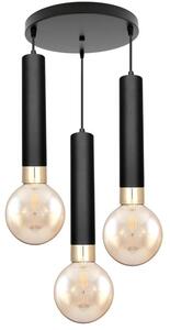 Lampa sufitowa Tube 3386-CZ czarna ze złotem + żarówki