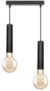 Lampa sufitowa Tube 3387-CZ czarna ze złotem + żarówki