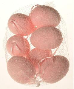 Sztuczne jajka wiszące różowy, zestaw 9 szt, wys. 6 cm, netto