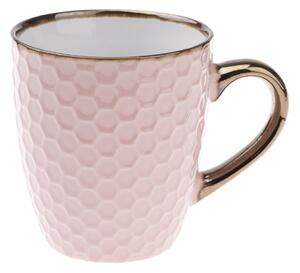 Kubek ceramiczny Plaster miodu 8 x 8,7 cm, różowy