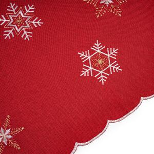 Obrus świąteczny Płatki śniegu czerwony, 120 x 140 cm, 120 x 140 cm