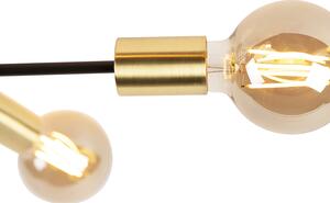 Industrialna lampa sufitowa czarna ze złotymi 6 punktami - Sydney Oswietlenie wewnetrzne