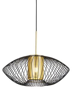 Designerska lampa wisząca czarna ze złotym 60cm - Dobrado Oswietlenie wewnetrzne