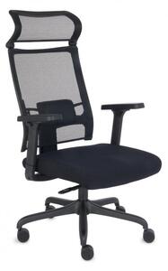 Fotel biurowy Ergofix TM01 czarny - ergonomiczny, młodzieżowy, z zagłówkiem, siatkowy, wygodny dla kręgosłupa