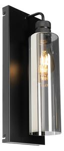 Moderne wandlamp zwart met smoke glas - Stavelot Oswietlenie wewnetrzne