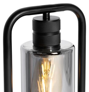 Nowoczesna lampa stołowa czarna z przydymionym szkłem - Stavelot Oswietlenie wewnetrzne