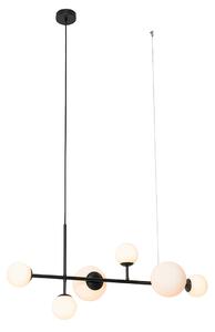 Moderne hanglamp zwart met mat glas 6-lichts - Monaco Oswietlenie wewnetrzne