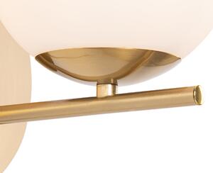 Kinkiet / Lampa scienna Art Deco złoty i opalowe szkło - Flore Oswietlenie wewnetrzne