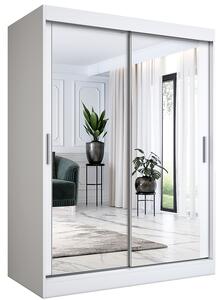 Biała szafa przesuwna z lustrem 150 cm B0-H20