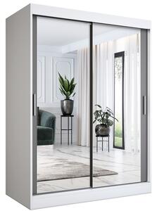 Szafa przesuwna z lustrem 150 cm biel + antracyt P7-N36