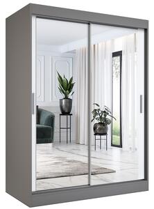 Szafa przesuwna z lustrem 150 cm antracyt + biały B9-Z12