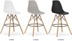 Białe skandynawskie krzesło barowe do wyspy - Fedo 3X