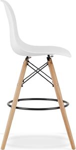 Białe skandynawskie krzesło barowe do wyspy - Fedo 3X