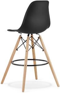 Czarne skandynawskie barowe krzesło do wyspy - Fedo 3X