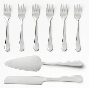 Widelczyki deserowe w biało-srebrnym kolorze ze stali nierdzewnej zestaw The Essentials Cake Tools – Printworks