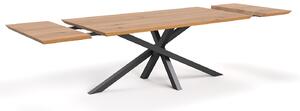 Stół rozkładany Slant z litego drewna Buk 160x80 cm Jedna dostawka 50 cm