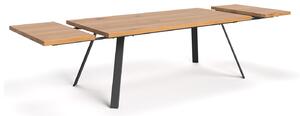 Rozkładany stół Lige z naturalnego drewna Jesion 120x80 cm Jedna dostawka 60 cm