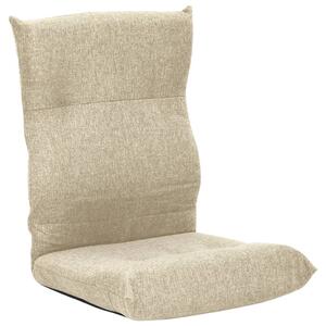 Składane krzesło podłogowe, kremowe, tkanina
