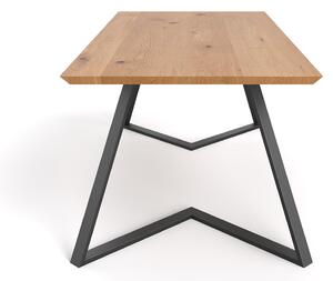 Stół drewniany Avil z metalowymi nogami Buk 160x90 cm