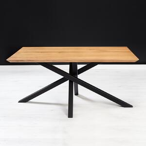 Stół Slant z litego drewna Dąb 120x80 cm