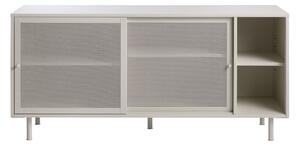 Szara metalowa komoda z drzwiami przesuwnymi 160x75x47 cm Veep – Unique Furniture