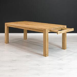 Stół Gustav z litego drewna z dostawkami Buk 200x100 cm Jedna dostawka 50 cm