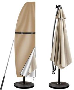 Ultiluxe Pokrowiec na parasol - Pokrowiec do parasoli ogrodowych - Ochrona przeciwsoneczna - Wodoodporny - UV-odporny - Beowy - Rozmiar 205 x 25/57/