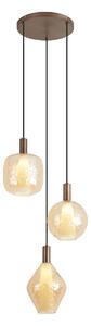 Designerska lampa wisząca ciemny brąz 3-punktowa - Ard