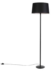 Lampa stojąca czarna z abażurem z lnu w kolorze czarnym 45 cm - Simplo
