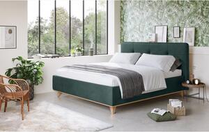 Łóżko tapicerowane z pojemnikiem zielone, Toscana 180 x 200 cm