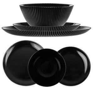 Zestaw obiadowy Regno salaterka 20 cm + talerz deserowy + talerz płytki czarny 1 kpl