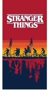 Czerwony bawełniany ręcznik dziecięcy 70x140 cm Stranger Things – Jerry Fabrics