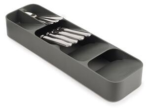 Szary plastikowy organizer na sztućce do szuflady 11 x 39,5 cm Duo – Joseph Joseph