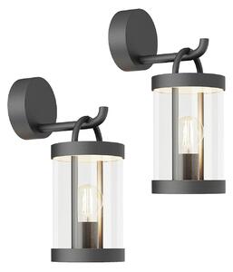 Zewnętrzna Lampa Lucande, Cassian, ściemnialny, czarny, taras, szkło, nowoczesny