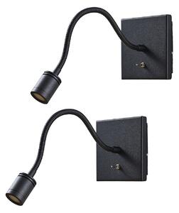 Lampa Ścienna Lindby, Mayar, czarny, sypialnia, metal, nowoczesny