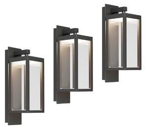 Zewnętrzna Lampa Lucande, Ferdinand, szary, balkon, szkło, nowoczesny