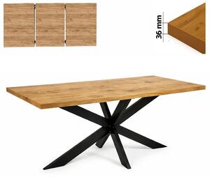 Stół 80x120/170 cm prostokątny rozkładany, blat 3,6 cm nogi Metalowe Czarne „ Pająk ” I ArtDHome