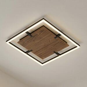 Lampa sufitowa Vectra Lucande, możliwość ściemniania, ciemne drewno, salon / jadalnia, tworzywo sztuczne, nowoczesny