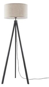 Lampa Podłogowa Lindby, Herry, czarny, salon, tkanina | tekstylia, skandynawski