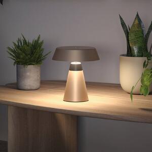 Paulmann Lampa stołowa LED Lirox z akumulatorem, beżowo-czarna, 20 cm, IP44 Lirox, możliwość ściemniania, kremowy / amber, salon / jadalnia, metal, nowoczesny