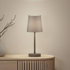 Paulmann Lampa stołowa Stellan II, aluminiowy / szary / cynkowy, salon / jadalnia, tkanina / materiał / jedwab