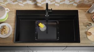 Zlewozmywak kuchenny granitowy jednokomorowy bez ociekacza z największą komorą MAX Oslo 100 Multilevel + GRATIS