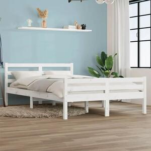Białe drewniane dwuosobowe łóżko 160x200 - Aviles 6X