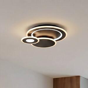 Lampa sufitowa LED Briar Lindby, możliwość ściemniania, czarny, salon / jadalnia, tworzywo sztuczne, nowoczesny
