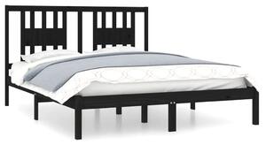 Dwuosobowe czarne łóżko z drewna 160x200 - Basel 6X