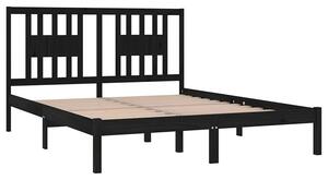 Dwuosobowe czarne łóżko z drewna 160x200 - Basel 6X
