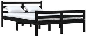 Czarne łóżko z litego drewna sosny 120x200 - Aviles 4X