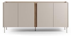 Kremowo-naturalna komoda w dekorze dębu 180x82x40 cm Lucile – Marckeric