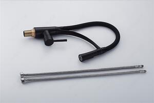 Bateria kuchenna, 44 cm, zota, 360°, obrotowa wylewka, Pelican Black Pure