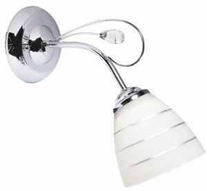 Simpli Lampa Kinkiet 1*40W E27 Chrom Z Kryształkiem+Klosz Z Paskiem